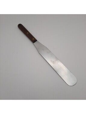 Vtg American Maid Metal Utica Cake Spatula Wooden Handle 11"